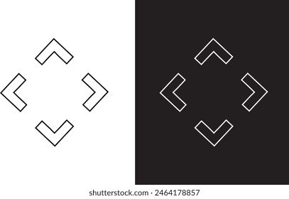 Icono de flecha y fondo blanco 