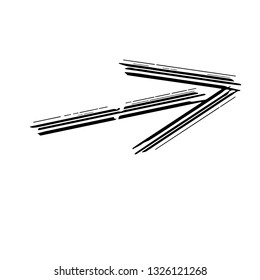 Arrow icon white background. Arrow symbol for web site design, logo, app. Hand drawn icon