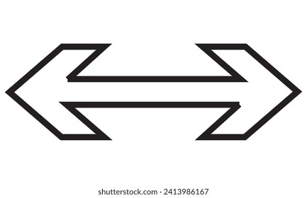 Fondo blanco del icono de flecha. Símbolo de flecha para diseño de sitio web, logotipo, aplicación. Ilustración vectorial de flecha. Icono de flecha, ambos lados 