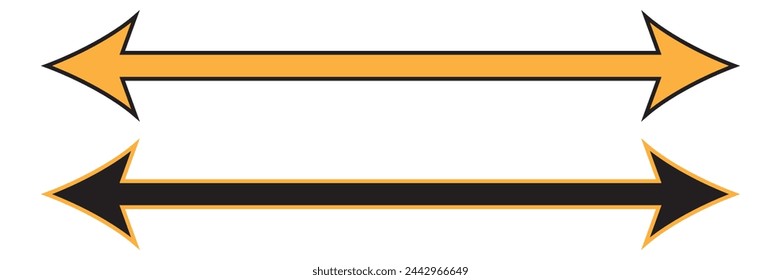 Icono de flecha fondo blanco. Símbolo de flecha para el diseño del sitio web, logotipo, aplicación. Ilustración de vector de flecha. Icono de flecha, ambos lados