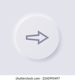 Icono de flecha, Neumorfismo blanco diseño de interfaz de usuario suave para diseño web, IU de aplicación y más, Button, Vector.