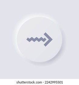 Arrow icon, White Neumorphism soft UI Design for Web design, Application UI and more, Button, Vector.