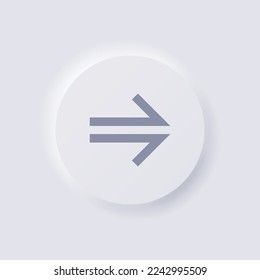 Icono de flecha, Neumorfismo blanco diseño de interfaz de usuario suave para diseño web, IU de aplicación y más, Button, Vector.