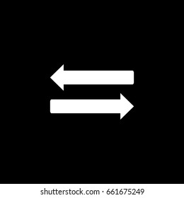 Arrow Icon. White icon on black background