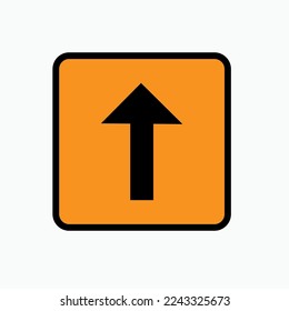 Arrow Up Icon within Box. Direction Symbol.    