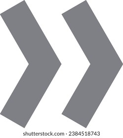 Arrow icon without outline Gray