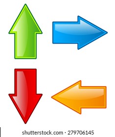 Arrow icons in all direction. Up, down, left, right arrows.