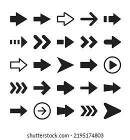 Arrow icons. Arrows set. Black color. Vector icons