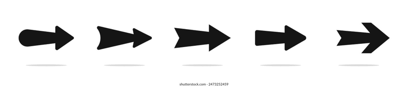 Arrow icons. Arrows set. Arrow icon. Arrow vector illustration. Arrow collection. Flat black arrows