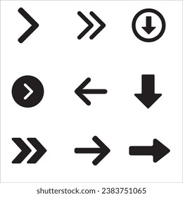 Arrow icons. Arrow big black set icon. Modern simple arrow. vector arrow. Vector ilustration