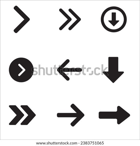 Arrow icons. Arrow big black set icon. Modern simple arrow. vector arrow. Vector ilustration