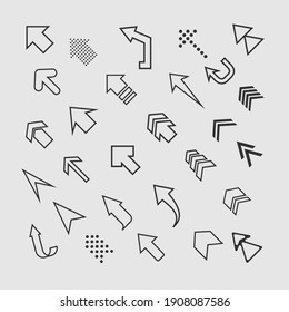 Arrow icons. Big set of vector flat arrows. Collection of concept arrows for web design, mobile apps, interface and more