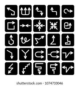 arrow icons in black buttons