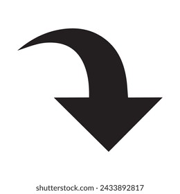 Iconos de flecha de la colección negra. icono de flecha de estilo plano para el diseño de su sitio web. Ilustración del vector de la flecha simple, icono del garabato aislado en un fondo blanco.