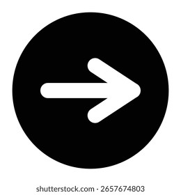 Arrow icons black and white vector, right arrow. Arrow  in the circle. Eps-10.