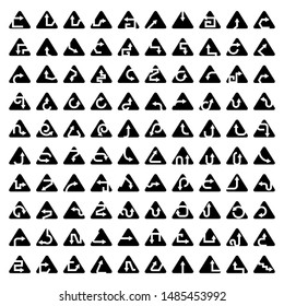 arrow icons in button interface vector set 