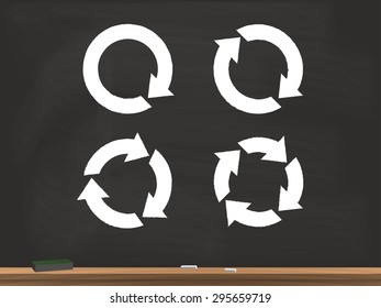 Arrow Icons Chalkboard Vector Illustration