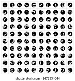 arrow icons in circle buttons set