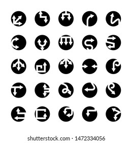 arrow icons in circle buttons set