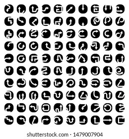 arrow icons in circle buttons set