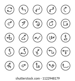 arrow icons in circle frame buttons 