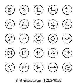 arrow icons in circle frame buttons 