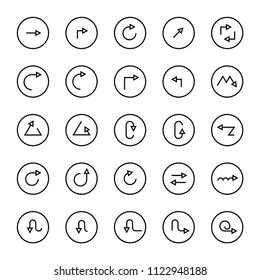 arrow icons in circle frame buttons 