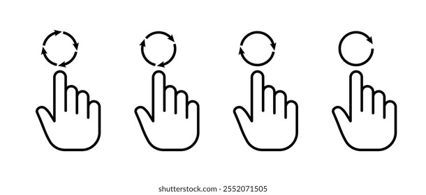 Arrow icons in circle. Page refresh. Linear style. Vector icons