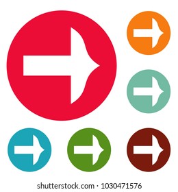 Arrow icons circle set vector isolated on white background