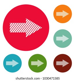 Arrow icons circle set vector isolated on white background