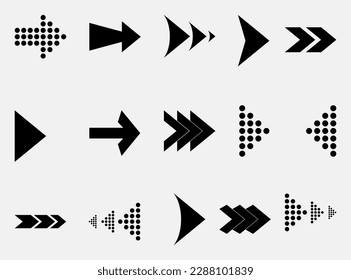 arrow icons collection, Collection of illustrated arrow sign set