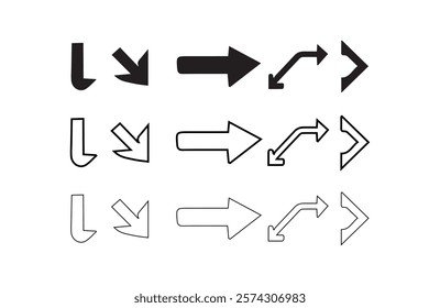 Arrow Icons Collection: Modern Designs for Branding and Graphics Arrow Symbols for Navigation, Expansion, and Growth Concepts