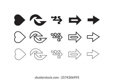 Arrow Icons Collection: Modern Designs for Branding and Graphics Arrow Symbols for Navigation, Expansion, and Growth Concepts