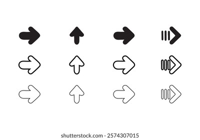 Arrow Icons Collection: Modern Designs for Branding and Graphics Arrow Symbols for Navigation, Expansion, and Growth Concepts