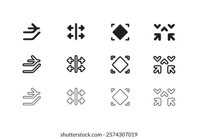 Arrow Icons Collection: Modern Designs for Branding and Graphics Arrow Symbols for Navigation, Expansion, and Growth Concepts