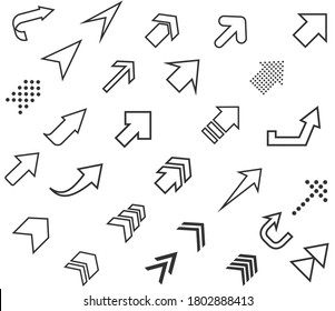 Arrow icons collection. Set of arrows. Vector illustration.