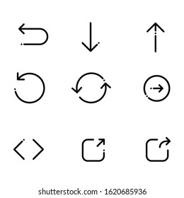 Arrow Icons Collection Set. Simple Vector line icon. EPS 10