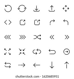 Arrow Icons Collection Set. Simple Vector line icons with editable stroke. EPS 10