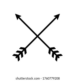 Arrow icons cross. Vector isolated elements. Hipster arrow. Tribal arrow. Black arrow icon vector . EPS 10