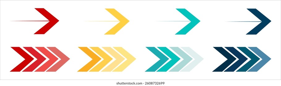 Arrow. Arrow icons. Cursor. Right arrow. Up arrows. Vector illustrations