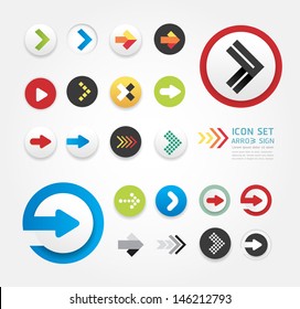 arrow icons design set / can be used for infographics   / graphic or website layout vector