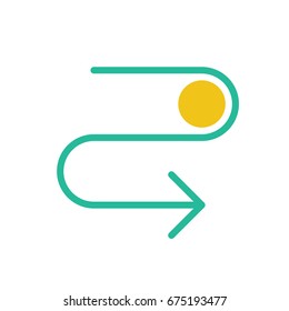Arrow Icons - Detour cycle - Flat Style