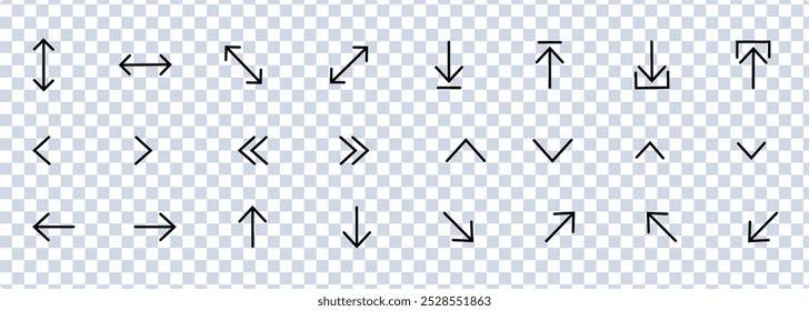 Arrow Icons. Editable Stroke. Pixel Perfect. For Mobile and Web. Swipe down icon set. Arrow down button symbol. Swipe down icons for social media stories.