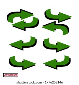 
ICONOS DE FLECHA CON ESTILO PLANO. ICONOS DE GUÍA DIRECTIVA, ICONOS WEB.