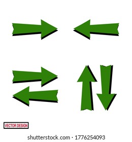 
ICONOS DE FLECHA CON ESTILO PLANO. ICONOS DE GUÍA DIRECTIVA, ICONOS WEB. icono de conjunto de flecha