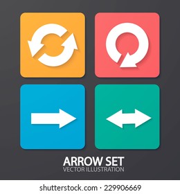 Arrow icons, flat UI design trend. Vector illustration