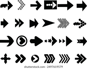Iconos de flecha para el trabajo de Diseño gráfico