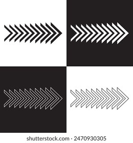 Arrow icons group. Set of black arrows symbols with blend effect used in web and template. Chevron symbols. Vector isolated on white and black background. vector  illustration .Eps10.