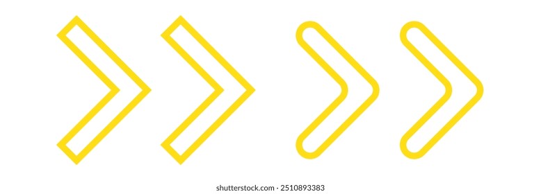 Arrow icons group. Set of black arrows symbols with blend effect. Chevron symbols. Vector isolated on white background.