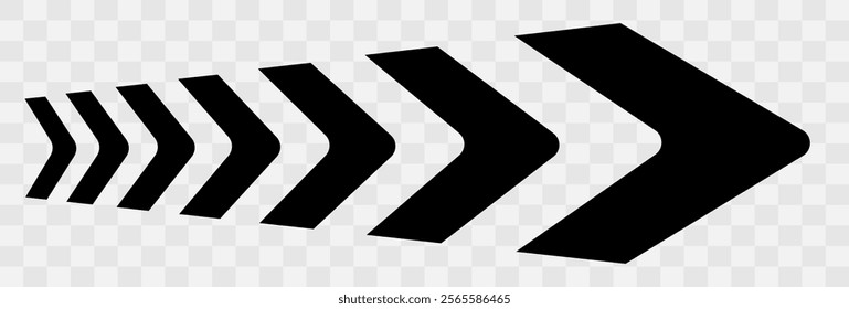 Arrow icons group. Set of black arrows symbols with blend effect. Chevron symbols. Vector isolated on white background. eps10   22